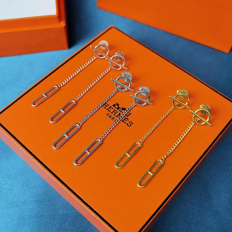 エルメス ファランドール コピー 18K ローズゴールドピアス 3色 H219592B00
